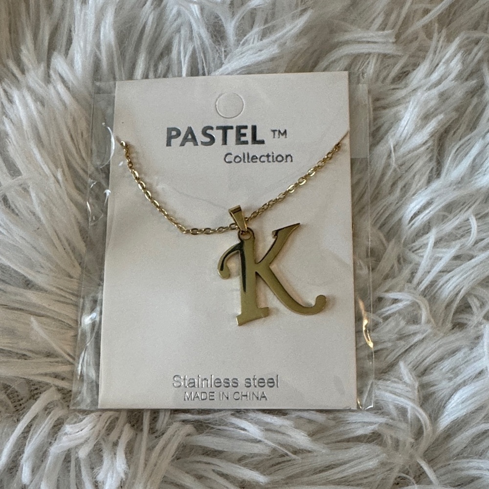Gold Initial 'K' Necklace
